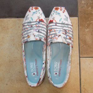 BOBS Plush by Skechers Floral Pattern Slip Ons